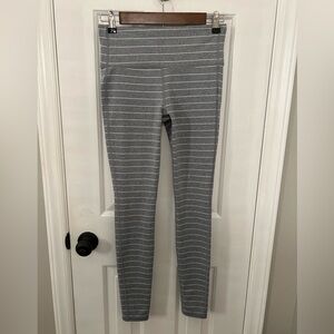 Athleta Size S Small Gray with White Stripes Leggings